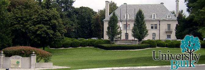 University Bank Mansion with Logo